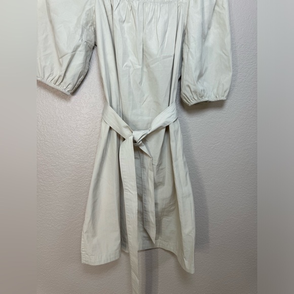 Faherty Khai Poplin Dress in Birch size Small Belted Puff Sleeve Tie Waist $178 - Picture 6 of 15